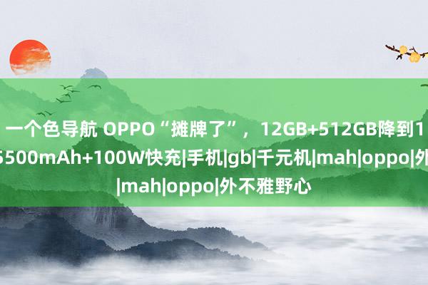 一个色导航 OPPO“摊牌了”，12GB+512GB降到1526元，5500mAh+100W快充|手机|gb|千元机|mah|oppo|外不雅野心