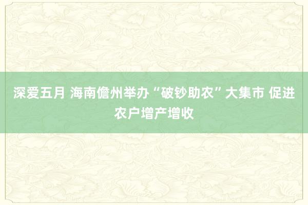 深爱五月 海南儋州举办“破钞助农”大集市 促进农户增产增收