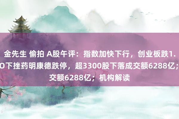 金先生 偷拍 A股午评：指数加快下行，创业板跌1.48%！CRO下挫药明康德跌停，超3300股下落成交额6288亿；机构解读