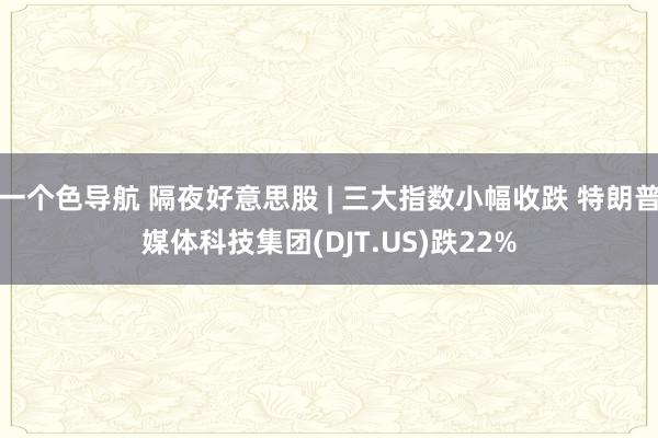 一个色导航 隔夜好意思股 | 三大指数小幅收跌 特朗普媒体科技集团(DJT.US)跌22%