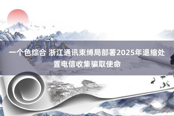 一个色综合 浙江通讯束缚局部署2025年退缩处置电信收集骗取使命